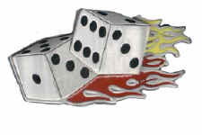 Flaming Dice Buckle